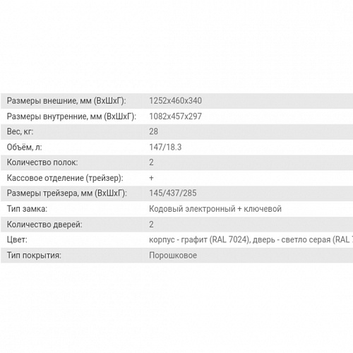 Бухгалтерский сейф &amp;quot;Sl-125T&amp;quot; EL 