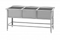 Ванна моечная ВМСб - 630/3 &amp;quot;Base&amp;quot; (полка с 3-мя отверстиями, борт) 